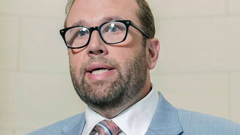 FILE - U.S. Rep. Jason Smith, R-Mo., chairman of the Ways and Means Committee, speaks to press...