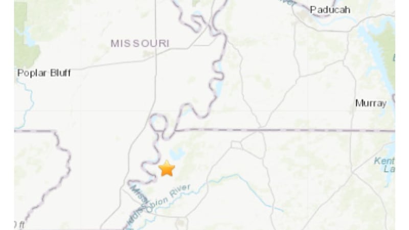 The United State Geological Survey recorded a magnitude 2.0 earthquake near Ridgely, Tennessee...