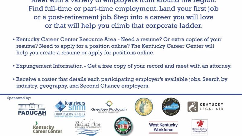 The job fair, organized by West Kentucky Workforce Board and local partners, will begin at 10...