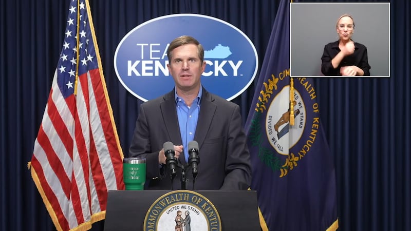 Kentucky Governor Andy Beshear was joined by First Lady Britainy Beshear and Lt. Gov....