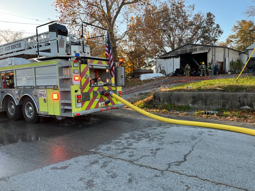 Crews battled a pole barn fire in Kelso on Thursday morning, Nov. 16. The building housed a...