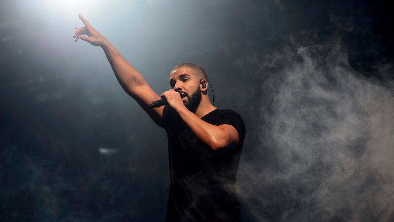 FILE - In this June 27, 2015 file photo, Drake performs on the main stage at Wireless...