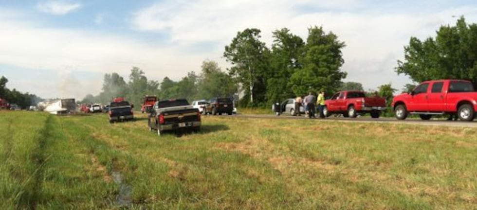 Trooper Mike Usher with Illinois State Police says at least one semi truck is involved in the...