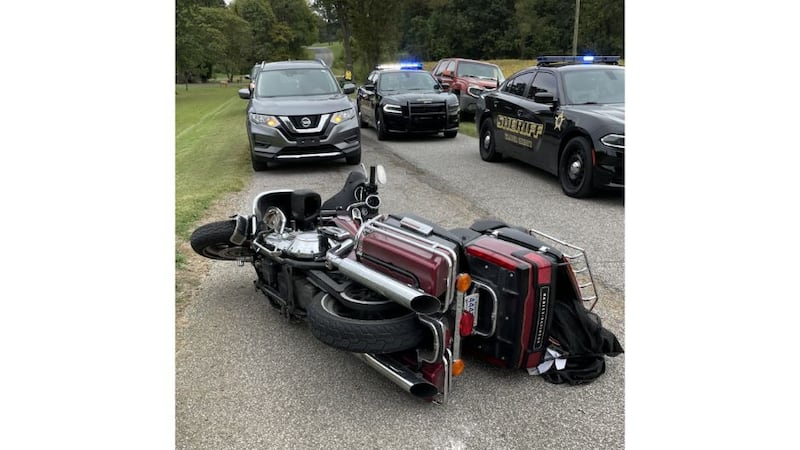 The accident occurred when a dog crossed the path of the motorcycle. The driver was unable to...
