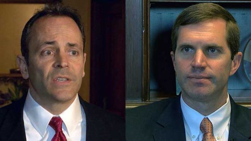 Governor Matt Bevin (left) and Attorney General Andy Beshear (right) are battling in the...