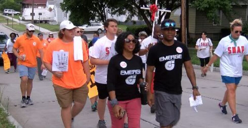 People march down streets in Cape Girardeau during a prayer march. (source: Mike Mohundro, KFVS)